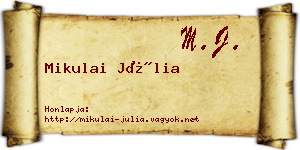 Mikulai Júlia névjegykártya